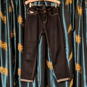 WHBM dark denim crop leg jean